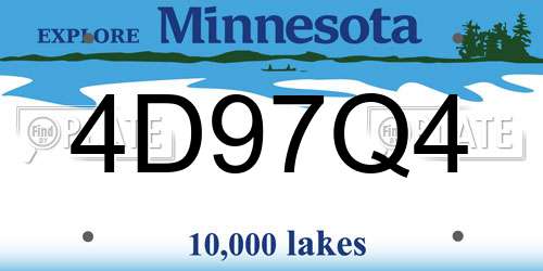 4D97Q4 Minnesota License Plate