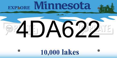 4DA622 Minnesota License Plate