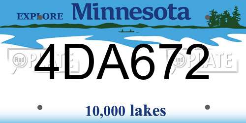 4DA672 Minnesota License Plate