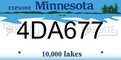 4DA677 Minnesota License Plate
