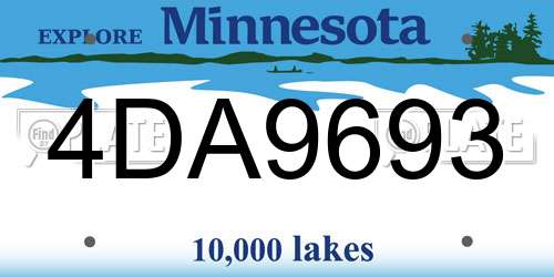4DA9693 Minnesota License Plate