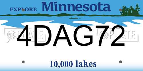 4DAG72 Minnesota License Plate