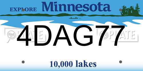 4DAG77 Minnesota License Plate