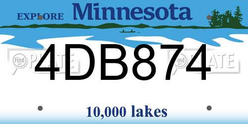 4DB874 Minnesota License Plate
