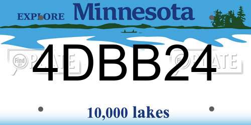 4DBB24 Minnesota License Plate