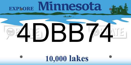 4DBB74 Minnesota License Plate