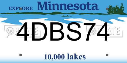 4DBS74 Minnesota License Plate