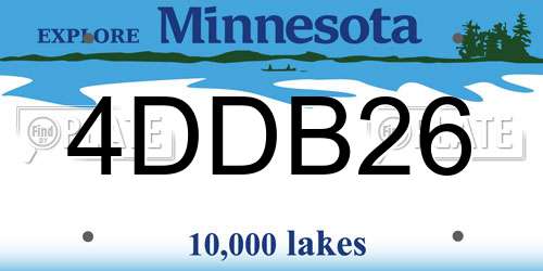 4DDB26 Minnesota License Plate