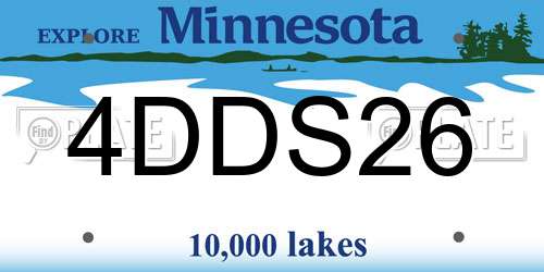 4DDS26 Minnesota License Plate