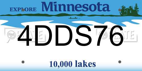 4DDS76 Minnesota License Plate