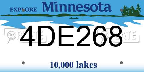 4DE268 Minnesota License Plate