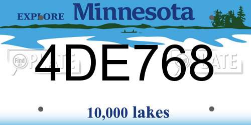 4DE768 Minnesota License Plate