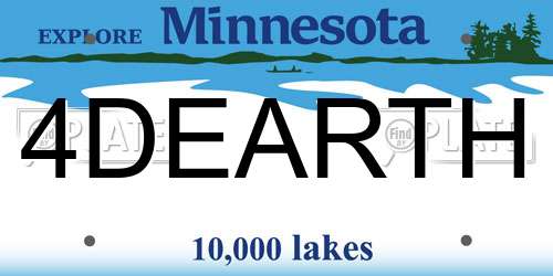 4DEARTH Minnesota License Plate