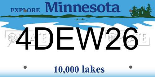 4DEW26 Minnesota License Plate