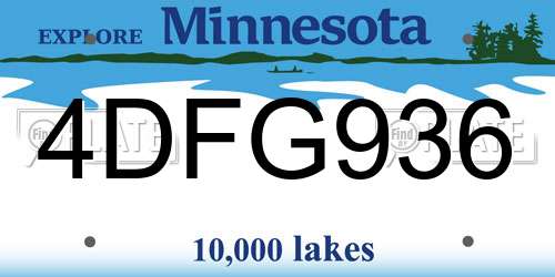 4DFG936 Minnesota License Plate