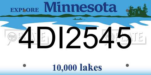 4DI2545 Minnesota License Plate