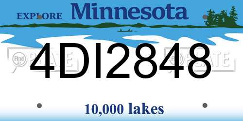 4DI2848 Minnesota License Plate