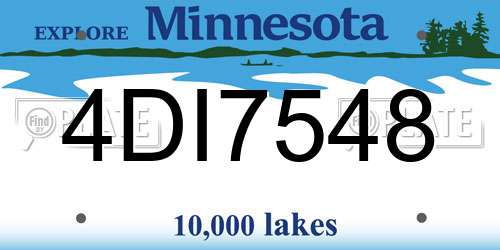 4DI7548 Minnesota License Plate