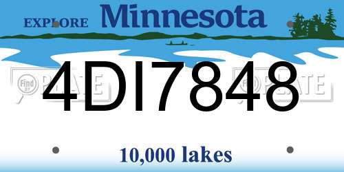 4DI7848 Minnesota License Plate