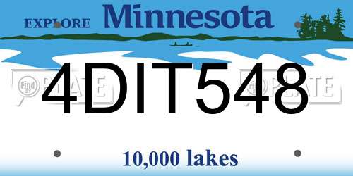 4DIT548 Minnesota License Plate
