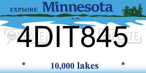 4DIT845 Minnesota License Plate