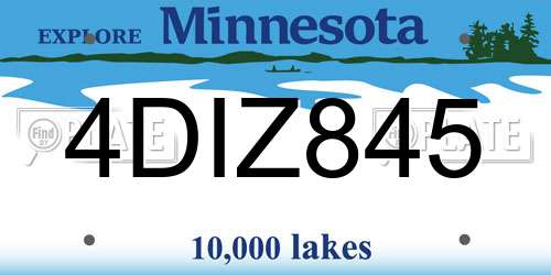 4DIZ845 Minnesota License Plate