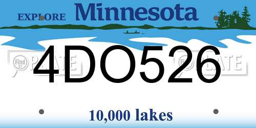4DO526 Minnesota License Plate
