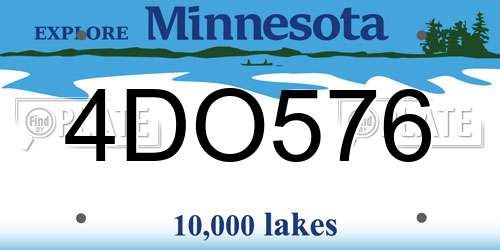 4DO576 Minnesota License Plate