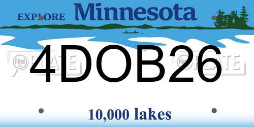4DOB26 Minnesota License Plate