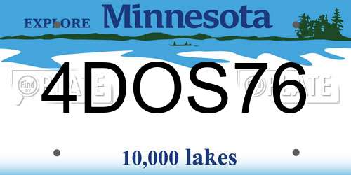 4DOS76 Minnesota License Plate