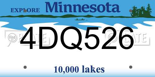 4DQ526 Minnesota License Plate