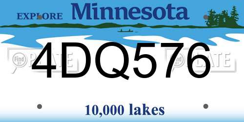 4DQ576 Minnesota License Plate