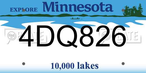 4DQ826 Minnesota License Plate
