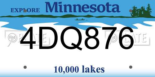4DQ876 Minnesota License Plate