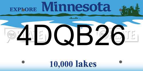4DQB26 Minnesota License Plate