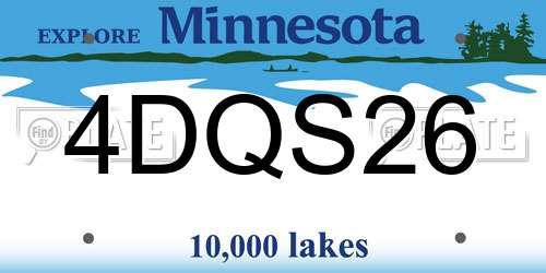 4DQS26 Minnesota License Plate