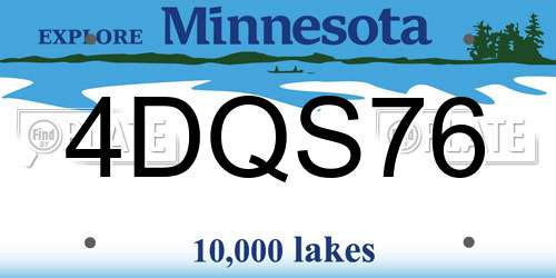 4DQS76 Minnesota License Plate