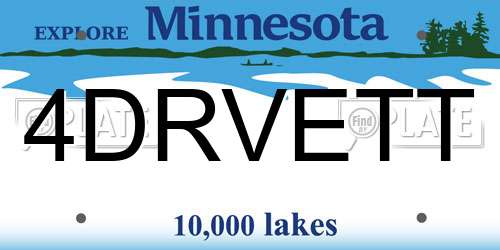 4DRVETT Minnesota License Plate