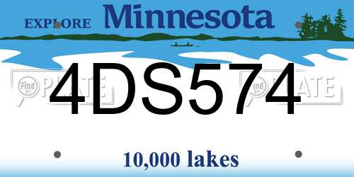 4DS574 Minnesota License Plate