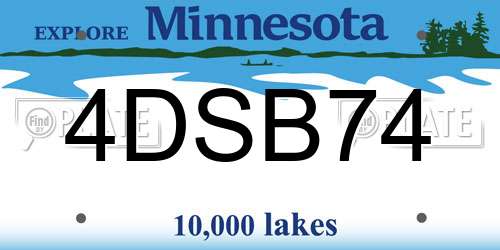 4DSB74 Minnesota License Plate