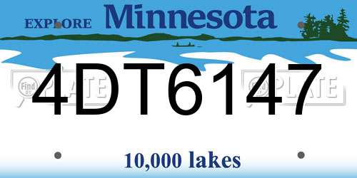 4DT6147 Minnesota License Plate
