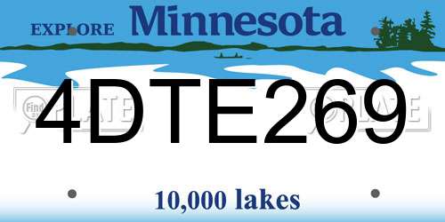 4DTE269 Minnesota License Plate