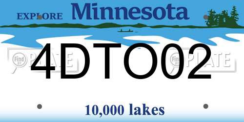 4DTO02 Minnesota License Plate
