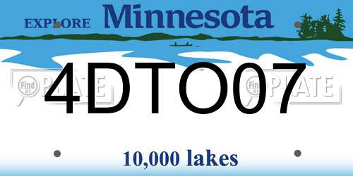 4DTO07 Minnesota License Plate