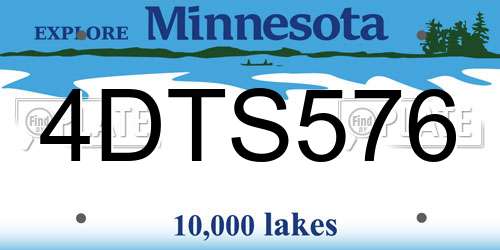 4DTS576 Minnesota License Plate
