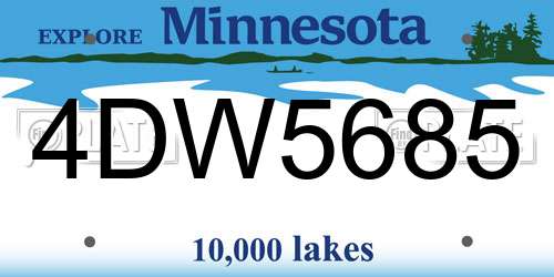 4DW5685 Minnesota License Plate