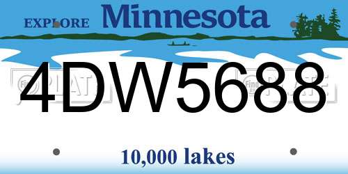 4DW5688 Minnesota License Plate