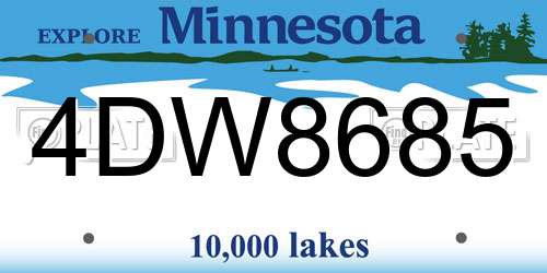 4DW8685 Minnesota License Plate