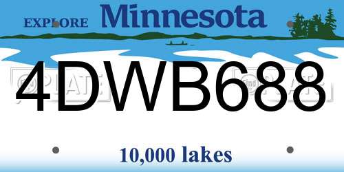 4DWB688 Minnesota License Plate