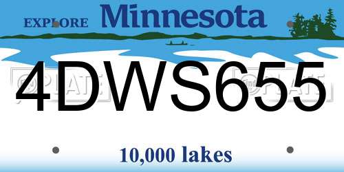 4DWS655 Minnesota License Plate